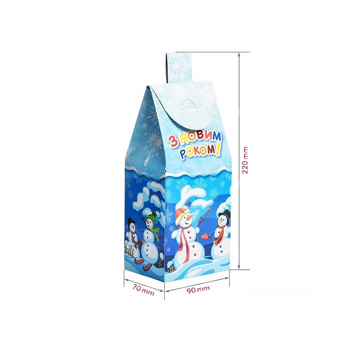 Новорічна коробка Дім з комином Сніговики 350 гр Новорічна коробка Дім з комином Сніговики 350 гр