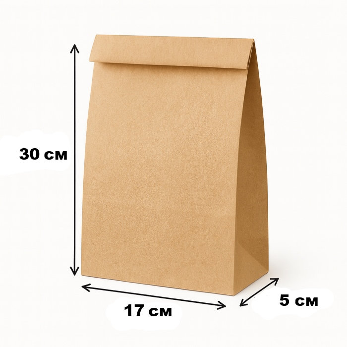 Пакет саше паперовий бурий 17х35х5 см 100 шт Пакет саше паперовий бурий 17х35х5 см 100 шт