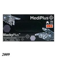 Рукавички чорні нітрилові MediPlus L (1/10)