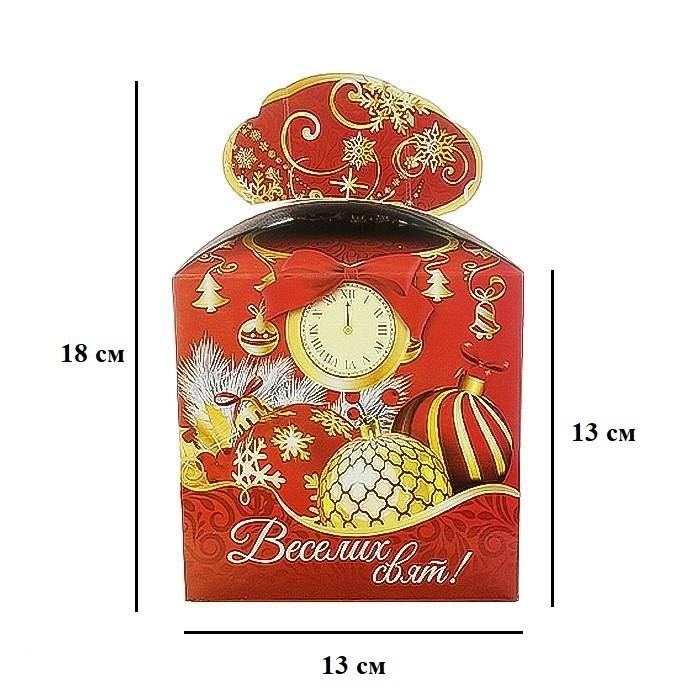 Новорічна коробка Куб Червоний 800 гр Новорічна коробка Куб Червоний 800 гр
