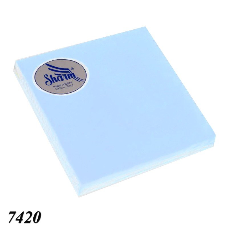Серветка 33*33^ 20 шт.(2ш) Sharm  блакитна (7420)
