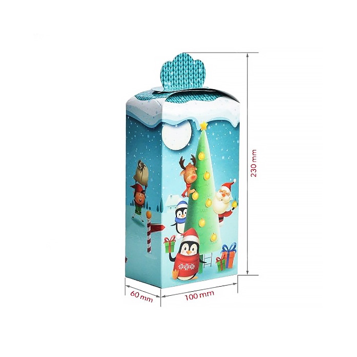 Новорічна коробка Баул з пінгвіном 450 гр Новорічна коробка Баул з пінгвіном 450 гр