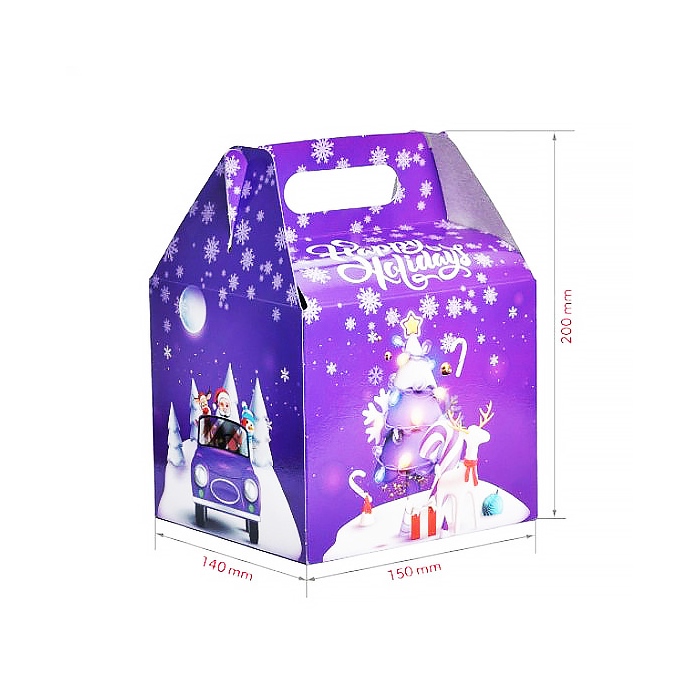 Новорічна коробка Куб фіолетовий 800 гр Новорічна коробка Куб фіолетовий 800 гр