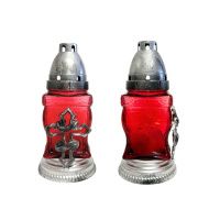 Свічка лампадка Хрест і троянда кольорова d 9 см h 18 см (3906)