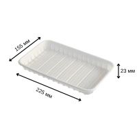 Тарілка одноразова прямокутна 155х225 мм (3344)