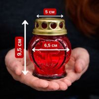 Свічка лампадка скло d 6.5 см h 9.5 см (2629)