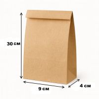 Пакет саше паперовий бурий 9х30х4 см 100 шт (3656)