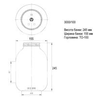 Банка скляна 3.00 л Твіст 100 мм (3596)