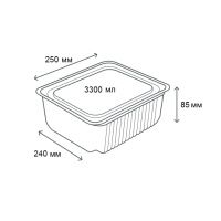 Одноразовий контейнер ПС 55 з кришкою 3300 мл (2945)