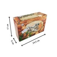 Новорічна коробка Скринька з віконцем 700 гр (0488)