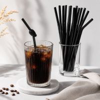 Соломка з мега вигином d6 260 мм 100 шт чорна (9767)