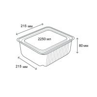 Одноразовий контейнер з кришкою ПС 53 2250 мл (5496)