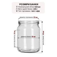 Банка скляна 0.52 л Твіст 82 мм (9536)