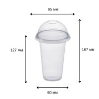 Стакан з купольною кришкою з отвором 420 мл (3409)