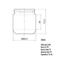 Банка скляна 0.20 л Твіст 66 мм (8431)
