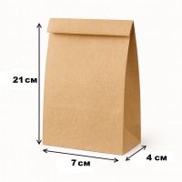 Пакет саше паперовий бурий 16х7х4 см 100 шт (8864)