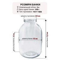 Банка скляна 3.00 л Твіст 100 мм (3596)