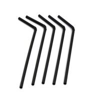 Соломка з вигином d5 210 мм 150 шт чорна (4192)