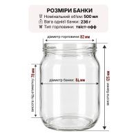 Банка скляна 0.5 л Твіст 82 мм (0789)