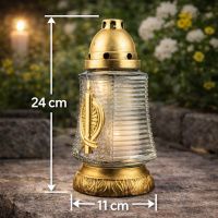 Свічка лампадка скло Мікс d 11 см h 24 см (0685)