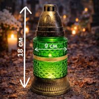 Свічка лампадка скло з камінчиками d 9 см h 18 см (0684)