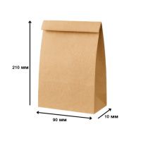 Пакет кутик паперовий бурий 9х21 см 100 шт (8878)