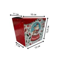 Новорічна коробка з шнурочками Червона 700 гр (3096)