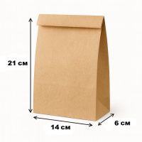 Пакет саше паперовий бурий 14×6×21 см уп. 100 шт (8871)