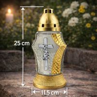 Свічка лампадка скло Хрест мікс 25 см (3914)