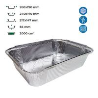 Контейнер алюмінієвий LF-864 прямокутний 2000 мл (8313)
