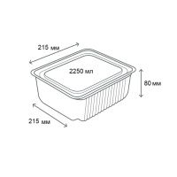 Одноразовий контейнер з кришкою ПС 53 2250 мл (5496)