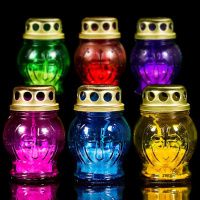 Свічка лампадка скло d 6.5 см h 9.5 см (2629)