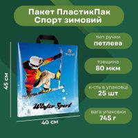 Пакет новорічний Спорт зимовий 40х45 см (2830)